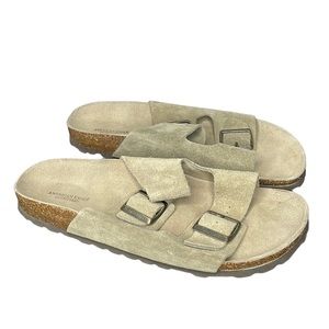 アメリカンイーグル サンダル メンズ American Eagle Ae Leather Flip Flop Dark Brown Pm Ssp Ma Gov Br